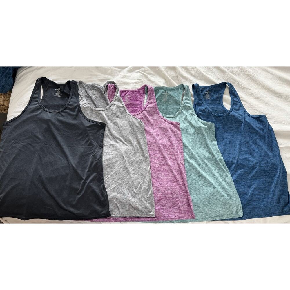 Lot 5 Reals Essentials Womens Racerback Athletic Tank Tops Size XL Workout Gym